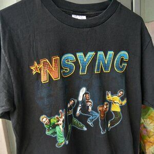 NSYNC 1999 Tour Steadman Vintage Men's Black Short-Sleeve T-Shirt -Med (38-40)